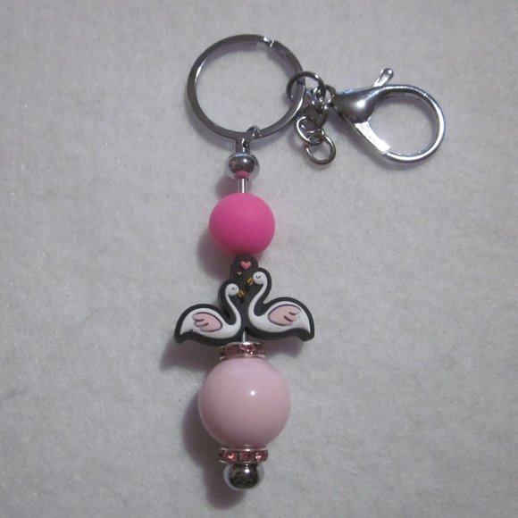 Pink Swan Keychain / Bag Charm. - Picture 1 of 3